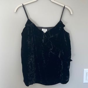 J Crew Black Crushed Velvet Cami/Tank